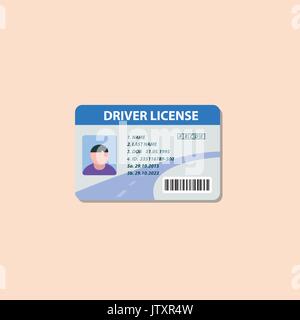 Driving license flat icon Stock Vector