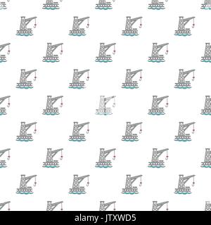 Crane port pattern seamless Stock Vector