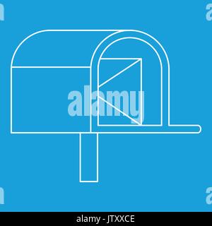 Mailbox with mail icon, outline style Stock Vector