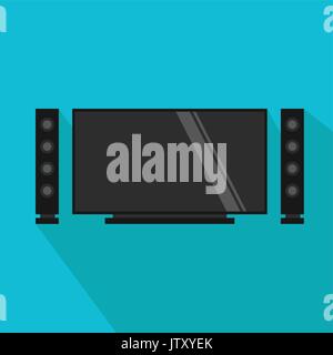 Home theater. Flat design. Vector illustration. Stock Vector