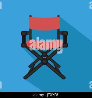 Film director chair. Flat design. Vector illustration. Stock Vector
