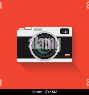 Camera. Flat design. Vector illustration. Stock Vector