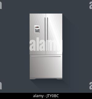 Modern fridge. Flat design. Vector illustration. Stock Vector