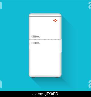 Classic fridge. Flat design. Vector illustration. Stock Vector