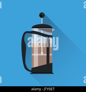 Coffee and tea maker. Flat design. Vector illustration. Stock Vector