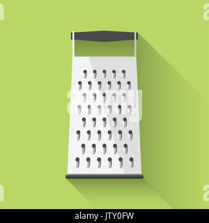 Grater icon. Flat design. Vector illustration. Kitchen utensil. Cooking stuff. Stock Vector