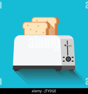 Toaster icon. Flat Design. Vector illustration. Stock Vector