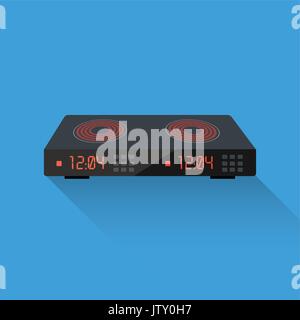 Induction stove. Flat icon. Vector illustration. Cooking utensil. Kitchen stuff Stock Vector