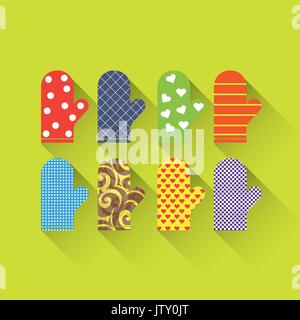 Oven glove. Flat design. Vector illustration. Stock Vector