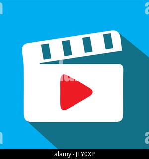 Clapper board. Sound and music icon. Flat design. Vector illustration. Stock Vector
