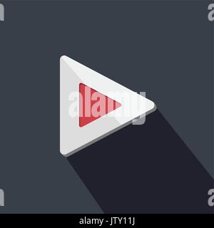 Play button. Sound and music icon. Flat design. Vector illustration. Stock Vector