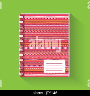 Notebook flat icon. Flat design. Vector illustration. Stock Vector
