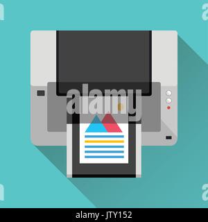 Multifunction Printer. Flat design. Vector illustration. Stock Vector