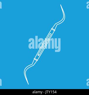 Dental probe icon, outline style Stock Vector