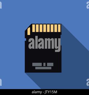 SD card icon. Flat design. Vector illustration. Stock Vector
