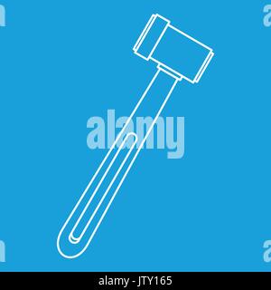 Neurological hammer icon, outline style Stock Vector