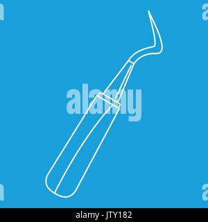Dentist hook probe icon, outline style Stock Vector