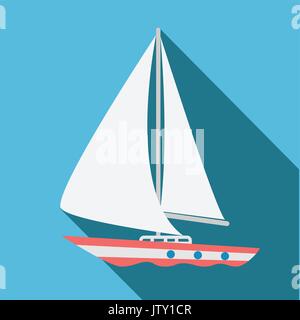 Boat icon. Flat design. Vector illustration. Stock Vector