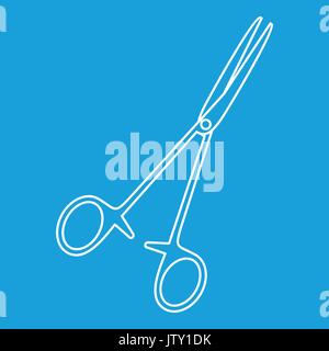 Pair of stainless steel surgical forceps icon Stock Vector