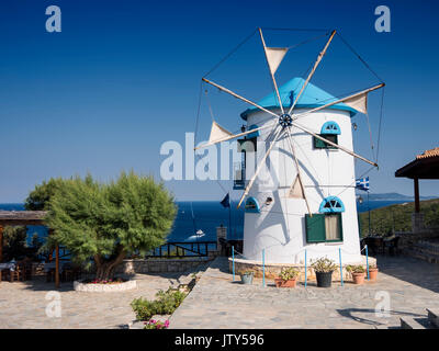 Traditional windmill at Zakynthos island in Greece Stock Photo