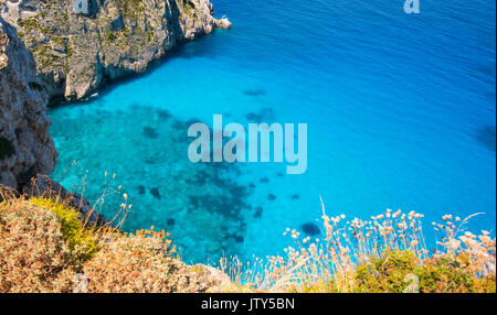 Beautiful sea landscapes on Zakynthos Island in Greece Stock Photo