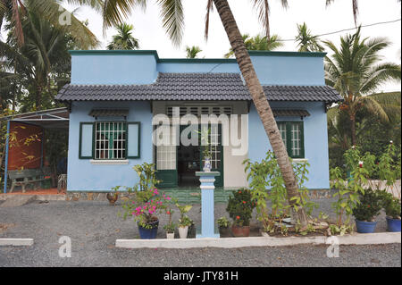 Vietnamese style concrete house in Lai Thieu. Vietnam Stock Photo