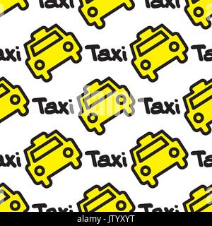Seamless pattern yellow   taxi . Seamless pattern can be used for wallpaper, pattern fills, web page backgrounds, surface textures Stock Vector
