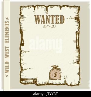 Vintage poster in Wild West style Stock Vector