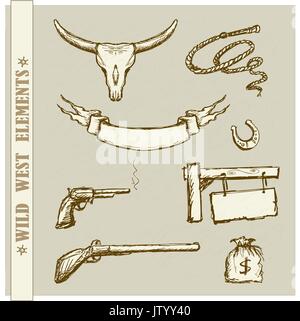 Wild West  Set Collection Stock Vector