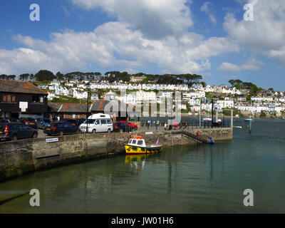 The harbour at Polruan in Cornwall. looking towards Fowey across the river. Stock Photo