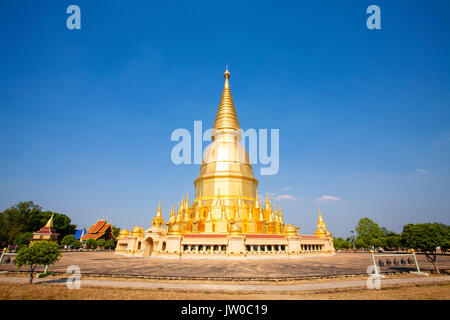 Shwedagon Pagoda (model) Wat Phra bat Huai Tom Lamphun Thailand. Stock Photo