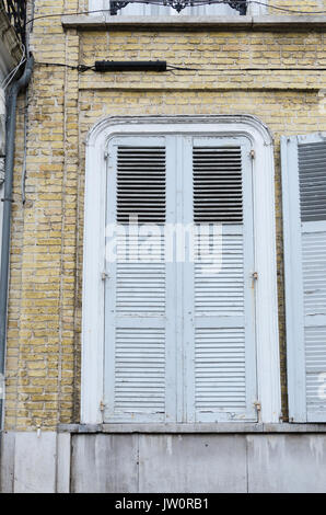 White painted window shutters in France Stock Photo