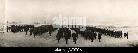 Official Photographs taken on the Front in France   Original members still serving with a Canadian infantry brigade - Stock Photo