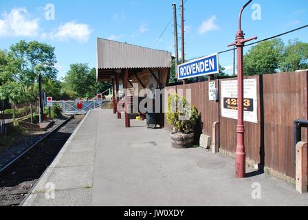 Rolvenden station on the Kent and East Sussex Railway in Kent, England on August 20, 2012. The station was first opened in 1900. Stock Photo