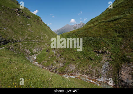 Austrian Alps-outlook on Tuxer Joch Weitental Stock Photo