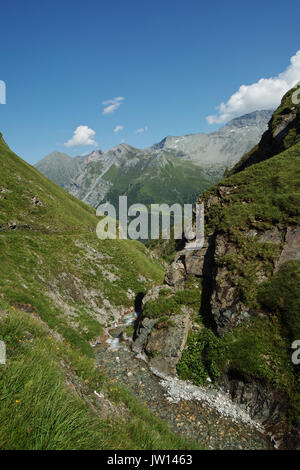 Austrian Alps-outlook on Tuxer Joch Weitental Stock Photo