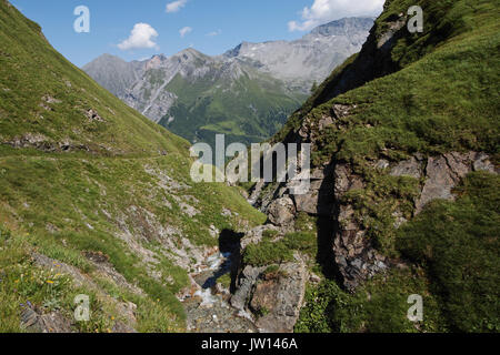 Austrian Alps-outlook on Tuxer Joch Weitental Stock Photo