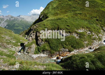 Austrian Alps-outlook on Tuxer Joch Weitental Stock Photo