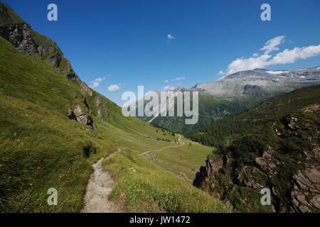 Austrian Alps-outlook on Tuxer Joch Weitental Stock Photo