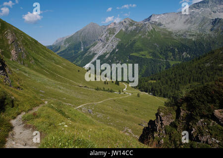 Austrian Alps-outlook on Tuxer Joch Weitental Stock Photo