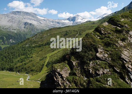 Austrian Alps-outlook on Tuxer Joch Weitental Stock Photo