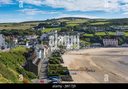 Port Erin Bay, showing Shore Road & the beach, Isle of Man. Stock Photo