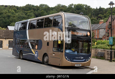 A Stagecoach bus at the bus station in Nailsworth, Gloucetsershire England UK. The 63 service to Gloucester. Stock Photo