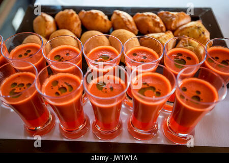 Spanish tomato soup gazpacho in resaurant Stock Photo