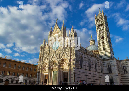SIENA, ITALY - OCTOBER 2013; Siena Cathedral at sunset Stock Photo