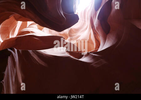 Swirls of old red  sandstone wall abstract pattern in Lower Antelope Canyon, Page, Arizona, USA. Stock Photo