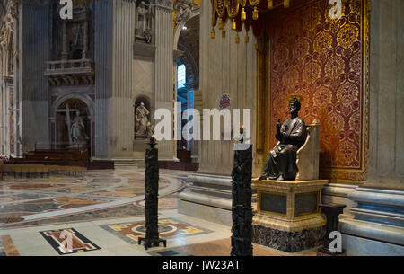 VATICAN CITY, VATICAN - OCTOBER 18, 2016: Interior of the famous St Peter's basilica. It is an Italian Renaissance church in Vatican City, the papal e Stock Photo