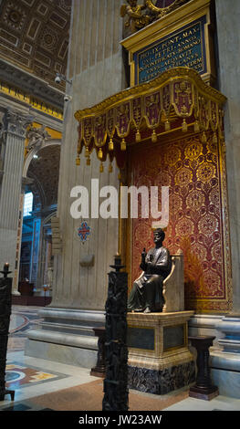 VATICAN CITY, VATICAN - OCTOBER 18, 2016: Interior of the famous St Peter's basilica. It is an Italian Renaissance church in Vatican City, the papal e Stock Photo