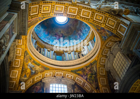 VATICAN CITY, VATICAN - OCTOBER 18, 2016: Interior of the famous St Peter's basilica. It is an Italian Renaissance church in Vatican City, the papal e Stock Photo