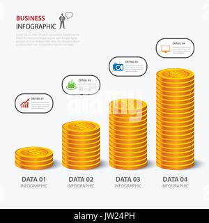 vector money business plan infographic flat design Stock Vector
